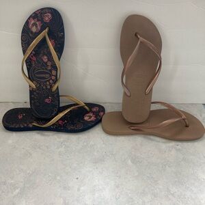 Havaianas sandals. 2 pair. 39-40 and 37-38